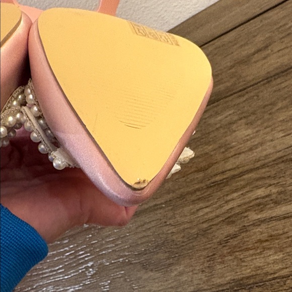 NEW [SHEIN] Pink Satin Slingback Low Heels Pearl Embellished Bow Women’s 8/EU 38 - Picture 14 of 15